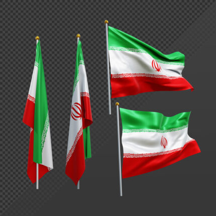 3d rendering iran western asia flag fluttering and no fluttering 1 430x430 - دانلود عکس پرچم ایران